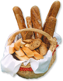 Ein Korb mit vielen Brotwaren