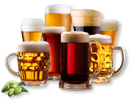 Verschiedene Gläser mit leckeren Biersorten